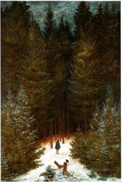  Friedrich Canvas - The Chasseaur In The Forest Romantic landscape Caspar David Friedrich